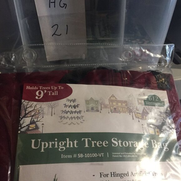 612 Vermont 9' Upright Tree Storage Bag For Hinged Artificial Christmas Trees - Picture 11 of 11